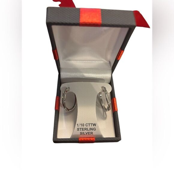 Sterling silver hoop earrings - Picture 1 of 2